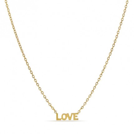 Colar banhado a  ouro  com pendente "LOVE" dourado