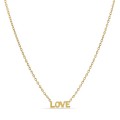 Colar banhado a  ouro  com pendente "LOVE" dourado
