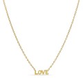 Colar banhado a  ouro  com pendente "LOVE" dourado