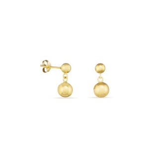 Brincos bola pendurada em ouro amarelo 18K