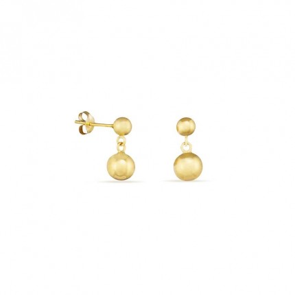 Pendientes de oro amarillo de 18K bolas colgantes
