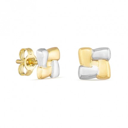 Brincos quadrados em ouro amarelo 18K 