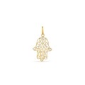 Pendente em ouro 18K amarelo com mão de fatima. grande
