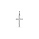 Colgante cruz de oro blanco de 18K con circonitas