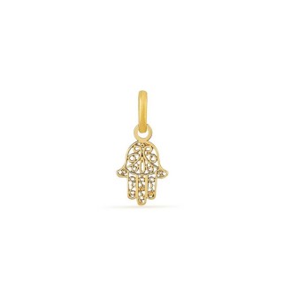 Pendente em ouro amarelo 18K com pequena mão de Fátima