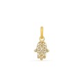 Colgante de oro amarillo de 18K con mano de fátima pequeña