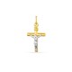 Colgante cruz de oro bicolor de 18K con Cristo