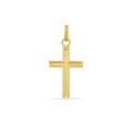 Pendente de cruz biselado em ouro amarelo 18K