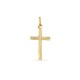 Pendente de cruz biselada em ouro amarelo 18K