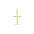 Colgante cruz plana de oro amarillo de 18K