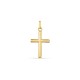 Pendente cruz em ouro amarelo 18K com tubular grande