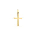 Pendente cruz em ouro amarelo 18K com tubular grande