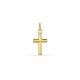 Colgante cruz de oro amarillo de 18K tubular pequeña