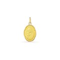 Medalla de oro amarillo de 18K formato oval virgen relieve