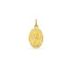 Medalla de oro amarillo de 18K oval con virgen en relieve