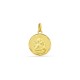 Medalha em ouro amarelo 18K com anjinho e borda em relevo