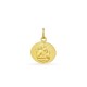 Medalha em ouro amarelo 18K redonda com anjo em relevo