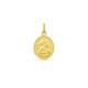 Medalla de oro amarillo 18 K formato oval angelito relieve