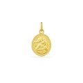 Medalla de oro amarillo 18 K formato oval angelito relieve
