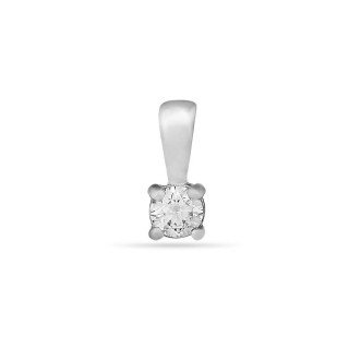 Pendente em ouro branco  18K cravejado de zircónia