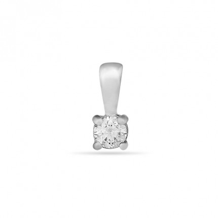 Colgante de oro blanco de 18K con circonita engastada