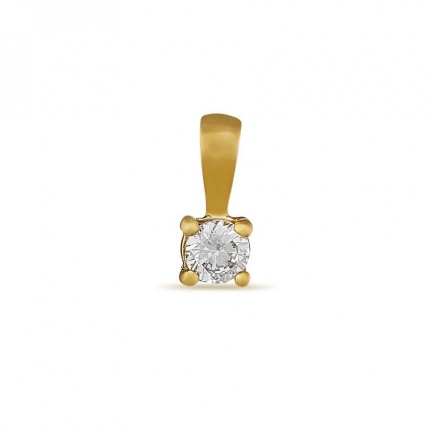Pendente em ouro amarelo 18K cravejado de zircónia