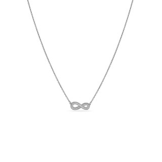Collar de oro blanco de 18K colgante infinito y diamantes
