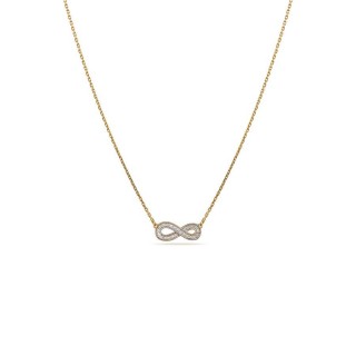 Collar de oro amarillo de 18K colgante infinito y diamantes