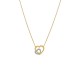Collar de oro bicolor de 18K con corazones y diamantes