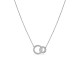 Colar em ouro branco 18K com círculos e diamantes
