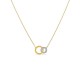 Colar em ouro bicolor 18K com círculos e diamantes