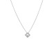 Colar em ouro branco 18K com losango e diamante de 0.01 ct