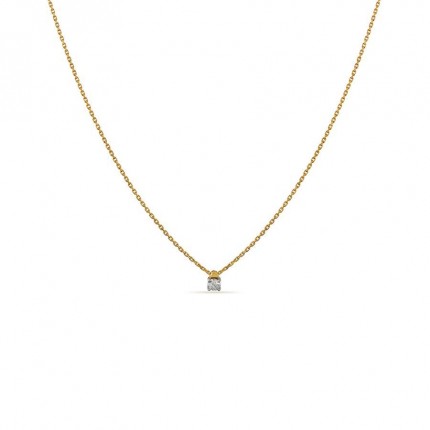Collar de oro bicolor 18K con colgante de diamante 0.10 ct