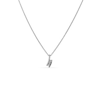 Collar de oro blanco de 18K con colgante 3 diamantes 0.03 ct