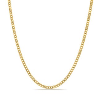 Fio em ouro amarelo 18K gourmette diamantada de 60 cm