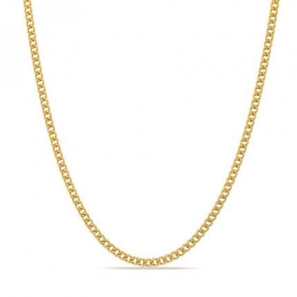 Fio em ouro amarelo 18K gourmette diamantada de 60 cm