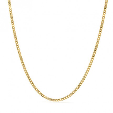 Fio em ouro amarelo 18K gourmette diamantada, 2,29 mm