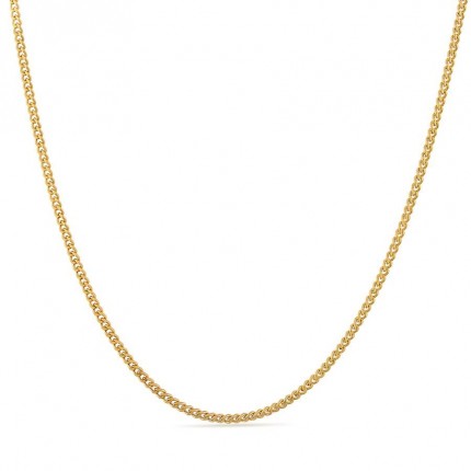 Fio em ouro amarelo 18K gourmette diamantada, 1,86 mm
