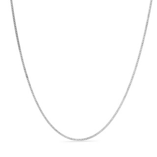Fio gourmette de diamante em ouro branco 18K