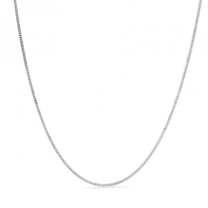 Cadena de oro blanco de 18K gourmette diamantada