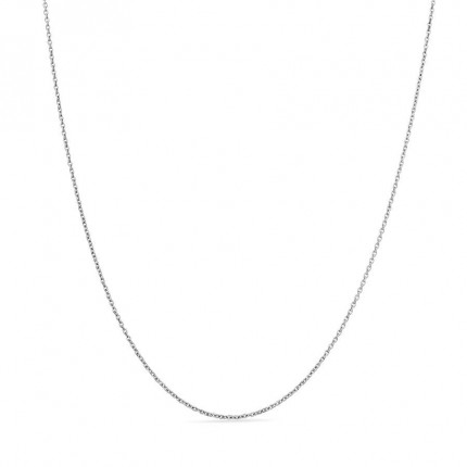 Cadena de oro blanco de 18K forzada redonda