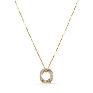 Collar de oro de 18K bicolor con colgante de circulos