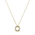 Colar em ouro 18K bicolor com pendente circular