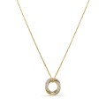 Colar em ouro 18K bicolor com pendente circular