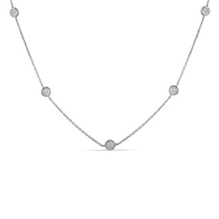 Colar em ouro branco 18K com 7 chatons de zircónias