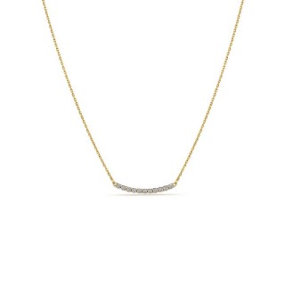 Collar de oro amarillo 18K barra horizontal de ciritas