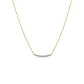 Colar em ouro amarelo 18K com barra horizontal de zircónias