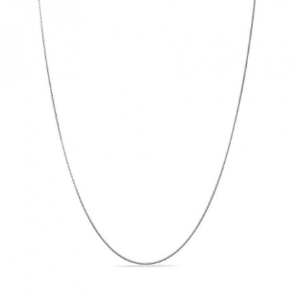 Cadena de oro blanco de 18K cola de ratón 0.8 mm