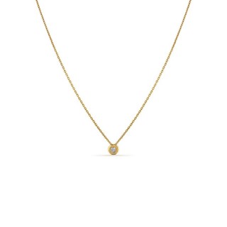 Colar em ouro amarelo 18K com diamante de 0.08 ct em chaton