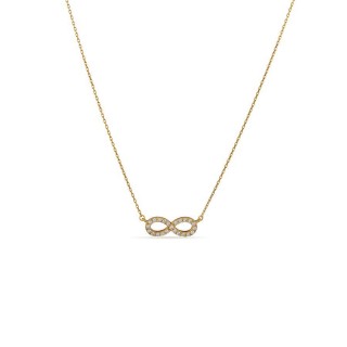 Collar de oro amarillo 18K símbolo infinito de circonitas de 42 cm